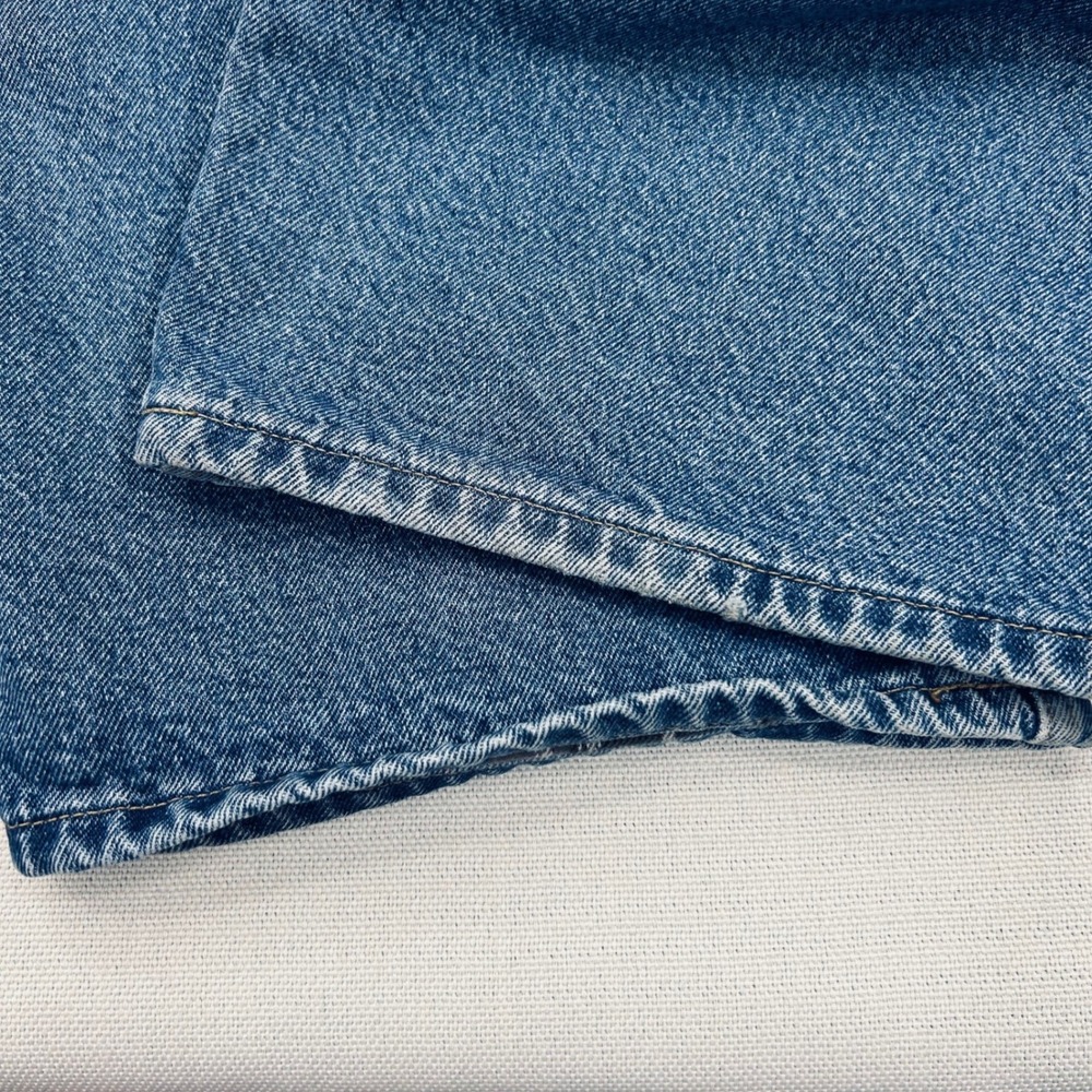 Carhartt Relaxed Fit Jeans Mens 48x30 Plaid Lined Waist Denim Workwear Utility - Picture 7 of 10